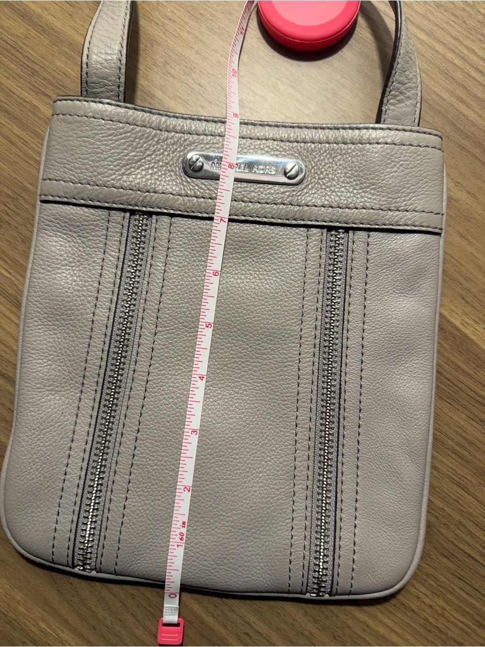 Michael Kors Pebbled Leather Crossbody in Light Gray - Picture 11 of 11